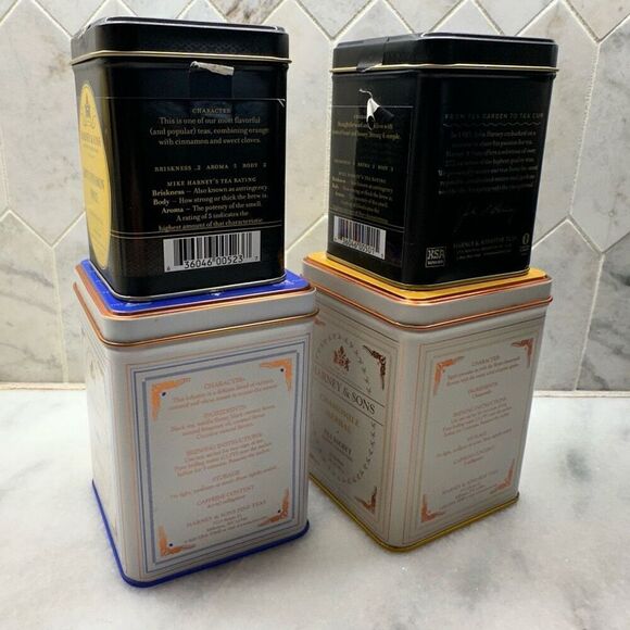 Vintage Harney & Sons Metal Tins Tea Cans Set of 4 (does not contain tea) - Picture 7 of 7